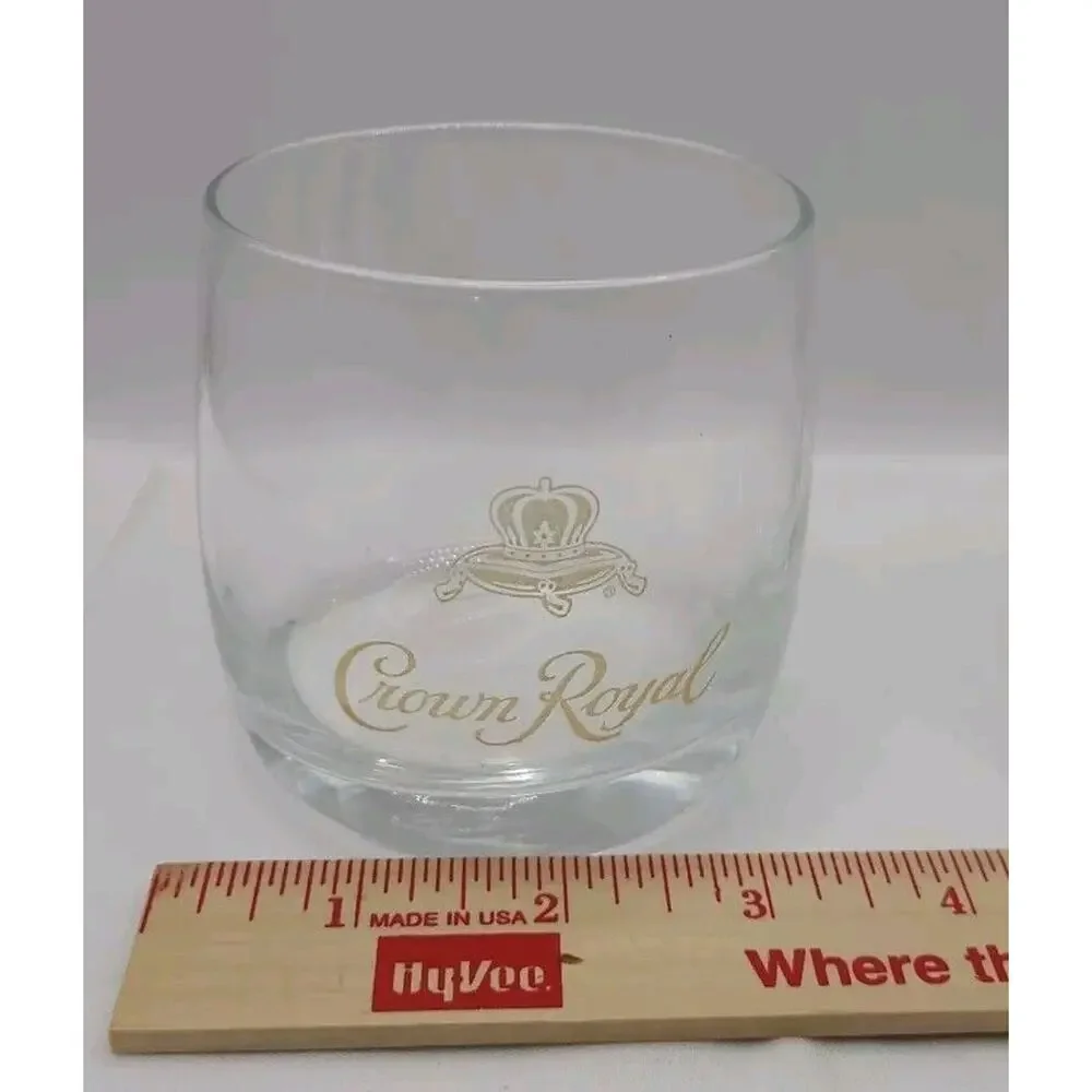 CROWN ROYAL Whiskey SET‎ OF 2 Rare Vintage Highball Glasses Golden Crown Pillow